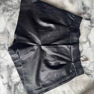 ZARA Faux Leather High-Waisted Shorts – Black, Size Small